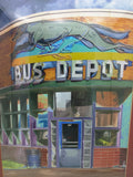 Greyhound Bus Depot Print 2004 Art Photo Pocatello Idaho Neon Light