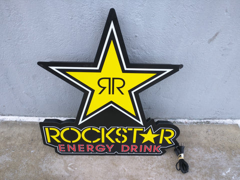 Sign RockStar Energy Drink Lighted Star Rock Hanging