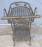 Bar Cart Wire Hand Shelf Rack Grapes Leaves Table Stroller Buggy Shabby Chic Décor Metal
