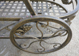 Bar Cart Wire Hand Shelf Rack Grapes Leaves Table Stroller Buggy Shabby Chic Décor Metal