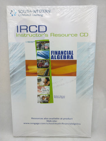 IRCD Financial Algebra Instructor's Resource CD PC MAC Gerver Sgroi SOUTH-WESTERN CENGAGE LEARNING