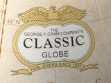 12" Cram Classic Floor 3 Leg Stand Globe Tan World Map