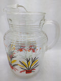 Pitcher Potted Palm Fern Plant ANCHOR HOCKING ICE LIP GLASS Pressed Swanky Swig