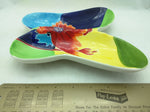 8" Butterfly Dish Red Poppy Baum Bros Style Eyes Tray Floral Rare