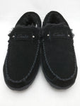 New 11 Clarks Mens Faux Fur Lined Suede Slippers Indoor Outdoor Driveway Slip On Boat Deck Moc