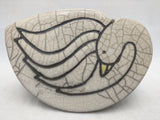 4.5" Rocking Ceramic Swan Pottery Goose Vaghon Davis Crackle Glaze Art