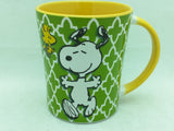 15oz Mug Snoopy Peanuts Woodstock Dancing Funky Gang Motif Green Gibson