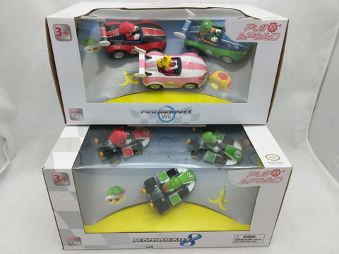 6 New Mario Kart 8 Car Figure Pull Speed Back Action 1:43 Peach Yoshi Figurine Stadlbauer