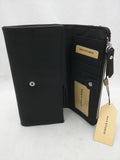 New Max Studio Womens Zip Flap Wallet $45 MSP Black Snap Clutch CC