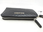 New Enzo Angiolini Womens Black Zip Wallet Coin Zipper