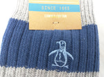 New ONE PAIR Peguin Socks Grey Blue Cotton Munsingwear
