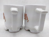 2 Crab Mug Frankoma White Pottery Terra Cotta Beach Seafood Cup C1