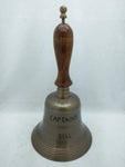 14" Captain's Bell Nautical Maritime Engraved Wood Metal AS-IS