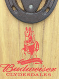 Horseshoe Bottle Opener Budweiser Clydesdales Wooden Wall Mount