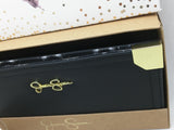 New Gold Tips Frankie Wallet Jessica Simpson Black Logo Wallet Zip Around Snap $45 MSRP