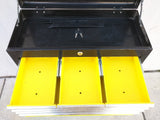 Yellow Stanley Tool Chest Roller Cart Box 2 Section