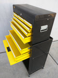 Yellow Stanley Tool Chest Roller Cart Box 2 Section