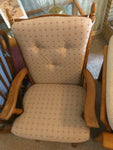 Tan Padded Chair & Maroon Foot Stool Gliding  Pickup Only