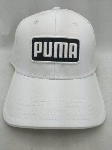 NEW Puma White Raised Logo Hat Cap $24 MSRP Greenskeeper II buckle adjust Golf Dry Cell
