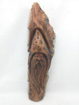 12” Wood Spirit Hand Wall Art Druid Old Man Tree Face Wizard Carving Branch Signed