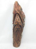 12” Wood Spirit Hand Wall Art Druid Old Man Tree Face Wizard Carving Branch Signed