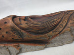 12” Wood Spirit Hand Wall Art Druid Old Man Tree Face Wizard Carving Branch Signed