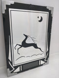 8X6 Art Deco Mirror Deer Elk Moon Vintage