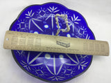 Tidbit Tray Blue Cased Cut Glass Royal Gallery Collections MSRP $85 Nineteen Ninety-Nine