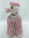 AS-IS Spaghetti Poodle French Kreiss Pink White Ceramic Figurine LARGE Figurine