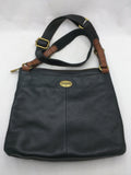 Black Leather Fossil Purse Handbag Bag Women Hobo