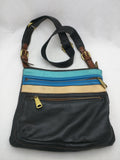 Black Leather Fossil Purse Handbag Bag Women Hobo