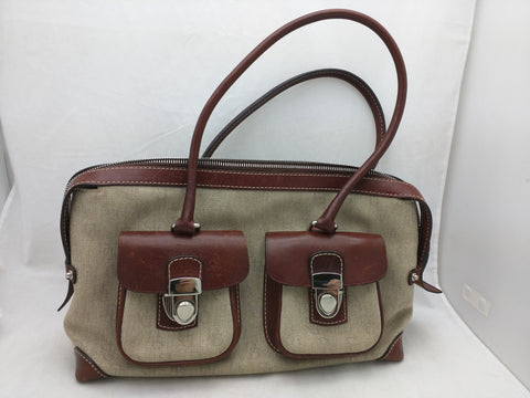 Leather Canvas Tapestry Logo Dooney Bourke Purse Handbag Bag Satchel Women