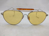 Yellow Tint Lens Ear Hook Avaitor Sunglasses Vintage Pilot Style