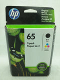 65 Black Tri-Color May 2020 EXPIRED HP Ink Injet Printer Cartridge NOS Genuine