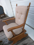 Tan Padded Chair & Maroon Foot Stool Gliding  Pickup Only