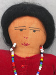 9.5" Navajo Indian Doll Handmade Cloth Velvet VTG