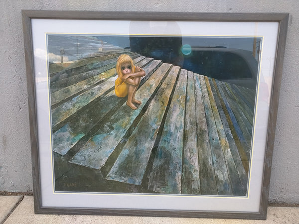 Margaret Keane 70s ヴィンテージ　ポスター 額付「ALONE」 Margaret Keane 70s ヴィンテージ ポスター 額付「ALONE」