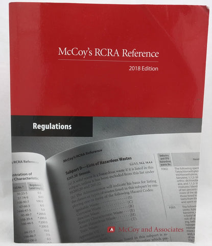 McCoy's RCRA Reference 2018 Regulations 9780930469061 EPA Hazardous Waste