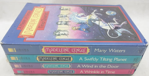 4 Madeleine L'Engle's Time Quartet Box Set A Wrinkle in Time Wind in the Door Swiftly Tilting Planet Many Waters