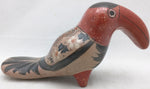 Tucan Bird Figurine Vintage Hand Painted Mexican Folk Art Pottery Mexico Earth Tone