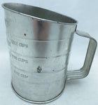 Bromwell's 3 Cup Metal Measuring Sifter Black Knob Vintage Rustic Farmhouse