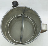 Kreamer 2 Sifter 1920's Vintage Heavy Steel Black Wood Handle Kitchen Use Flour