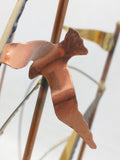 Vintage 13.5" Brass Copper Metal Sail Boat Sailboat Sculpture Marble Base Signed