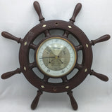 18" Taylor Barometer Ship Wheel Nautical Wall Mount Thermometer Baroguide Home Weather Station