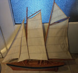 30" Wood Sailboat Wooden Cloth Sail Boat Model Display Yacht Nautical