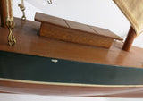 30" Wood Sailboat Wooden Cloth Sail Boat Model Display Yacht Nautical