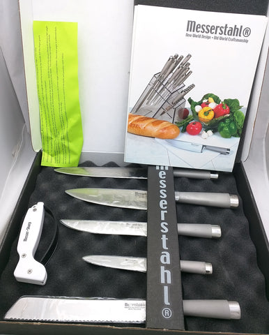 Messerstahl 5 Piece Gourmet Kitchen Knife Set Professional Steel w/ Sharpener