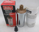 12 Volt Mallory Marine 9-29716 Ignition Coil CHROME High Output 12V V Canister Round