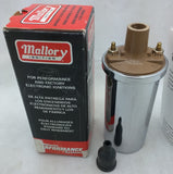 12 Volt Mallory Marine 9-29716 Ignition Coil CHROME High Output 12V V Canister Round