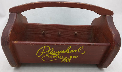 Playskool Sewing Spool Box Wood Carrier Wooden Playschool Vintage